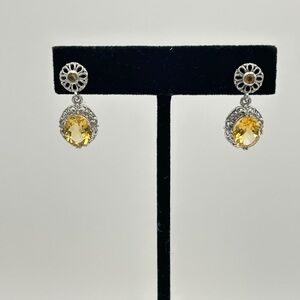 Citrine Earrings, 925 Sterling Silver